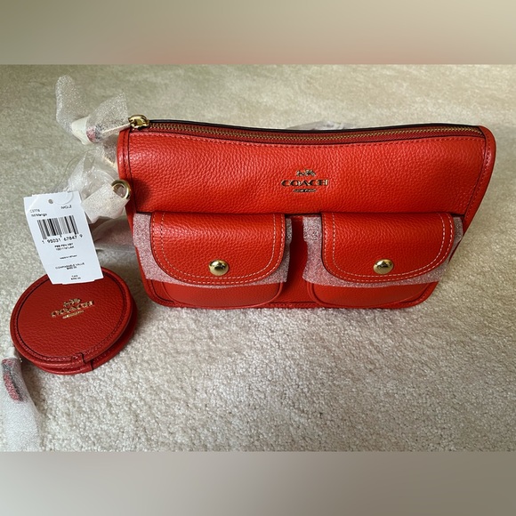 NWT Coach Pennie Crossbody Bag with Coin Case in Mango color - Picture 3 of 9